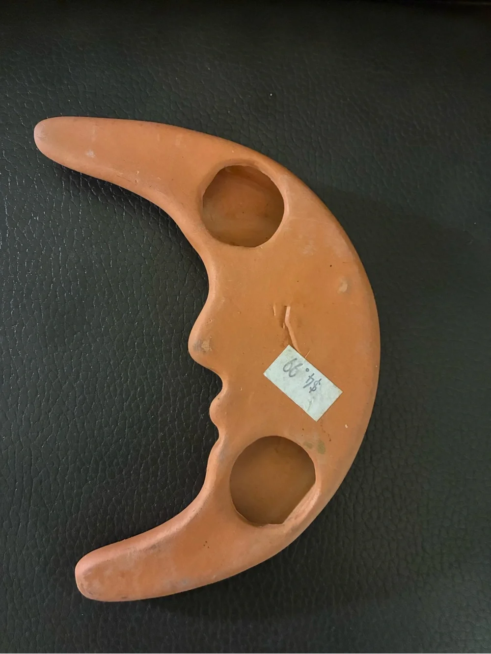 Handcrafted Terracotta Crescent Moon Wall Hanging Sculpture